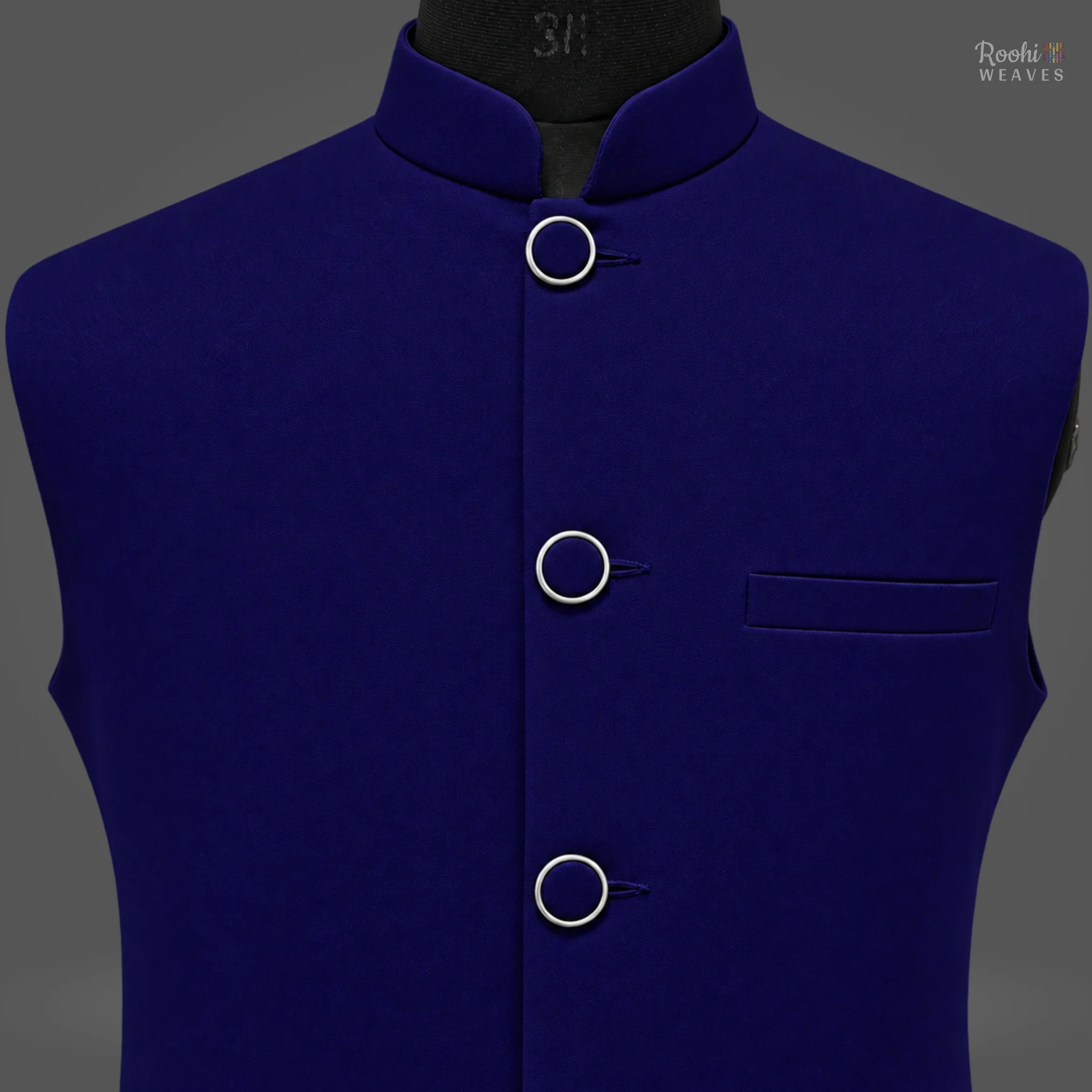 Navy Blue Premium Nehru Jacket – Classic Modi Jacket - Image 3