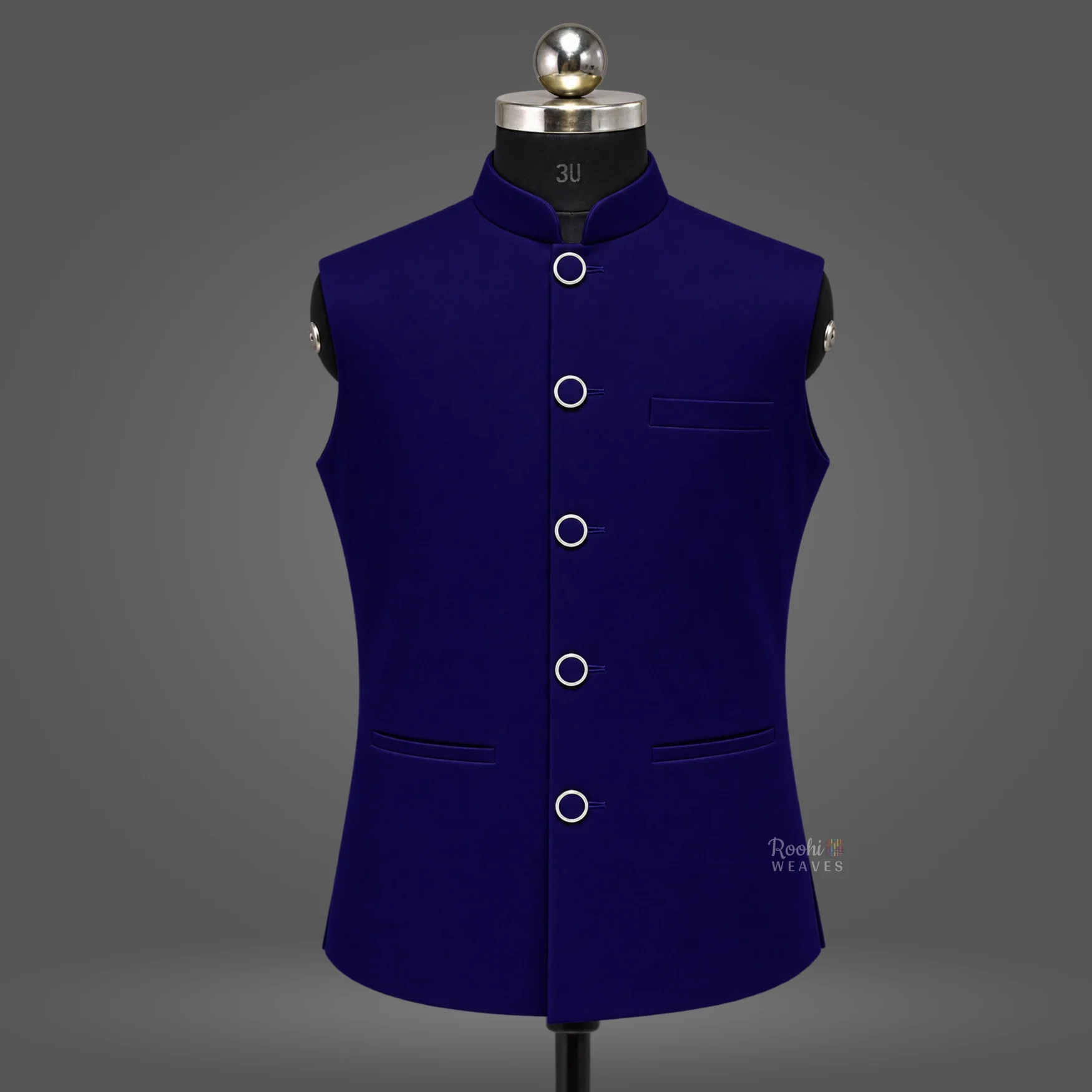 Navy Blue Premium Nehru Jacket