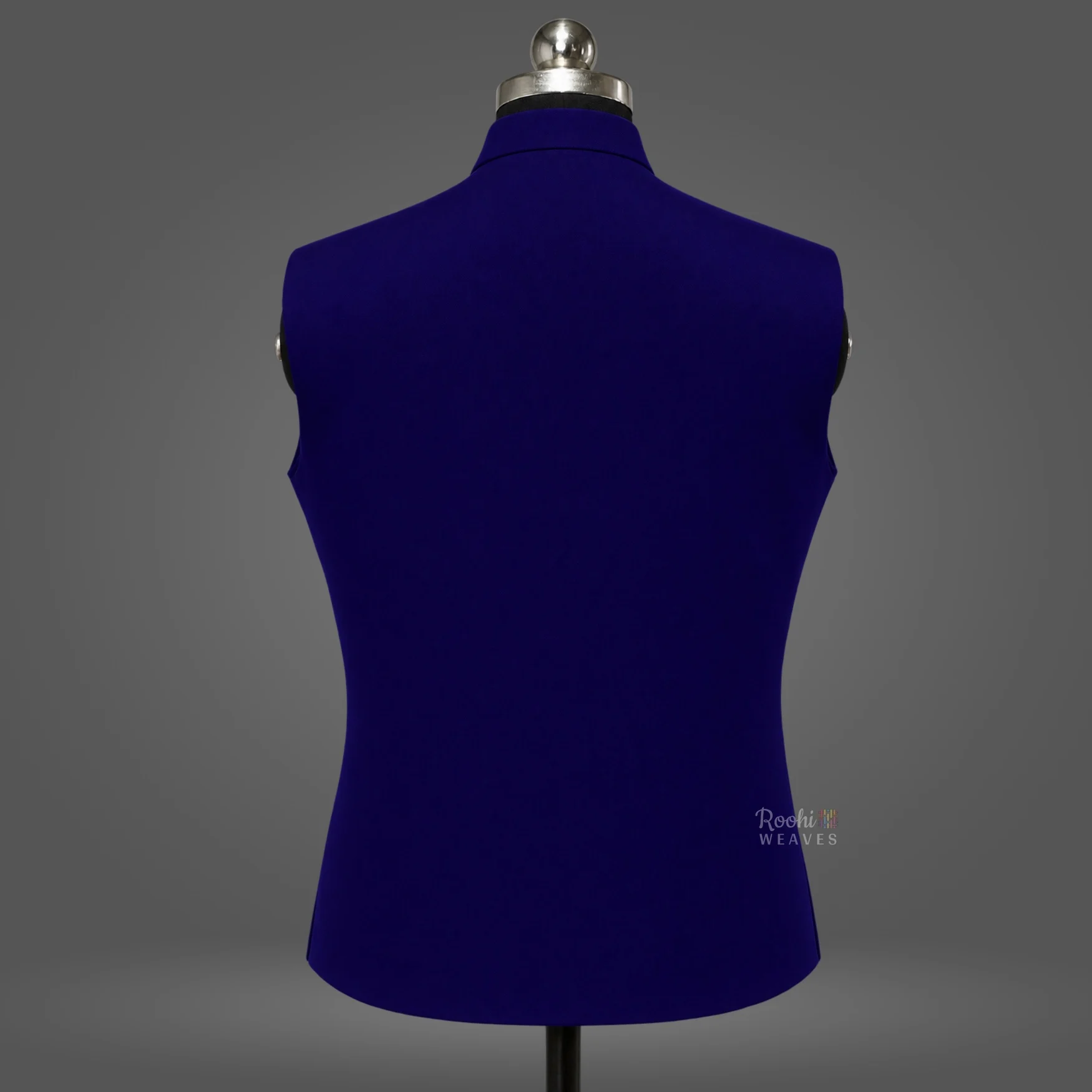 Navy Blue Solid Nehru Jacket