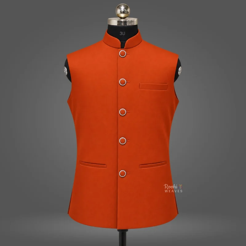 ''Orange Premium Nehru Jacket''>