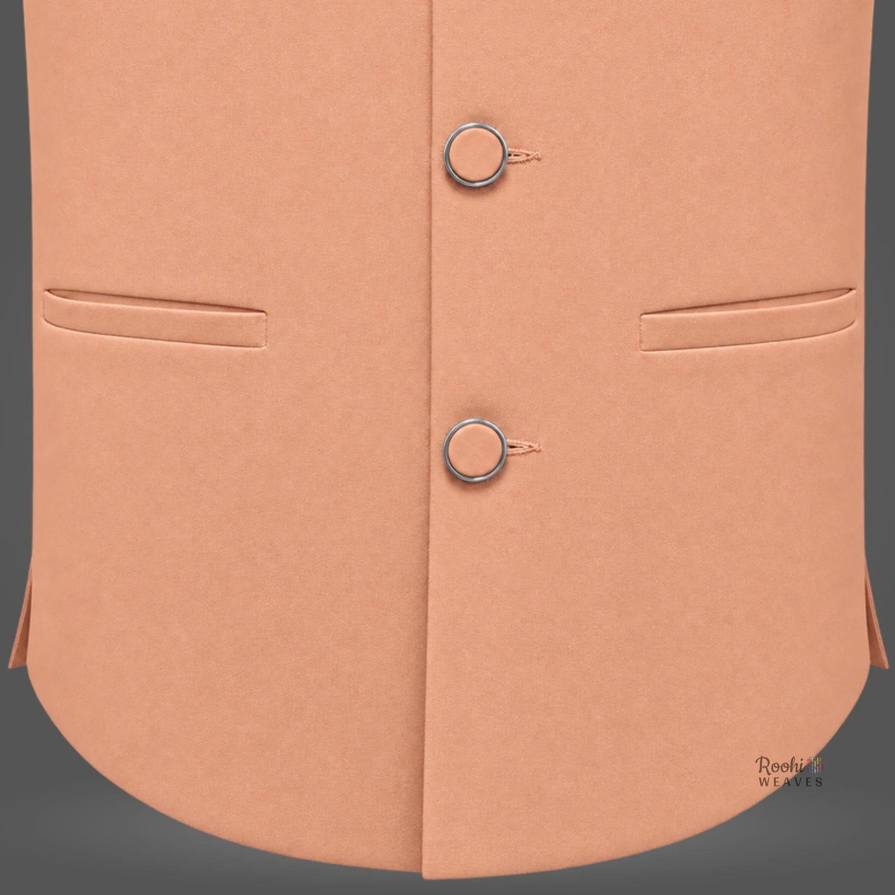 Peach Premium Nehru Jacket – Classic Modi Jacket - Image 4