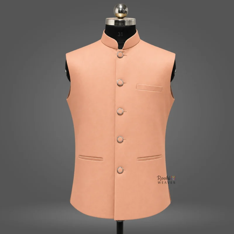 Peach Premium Nehru Jacket