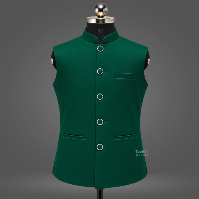 Peacock Green Premium Nehru Jacket
