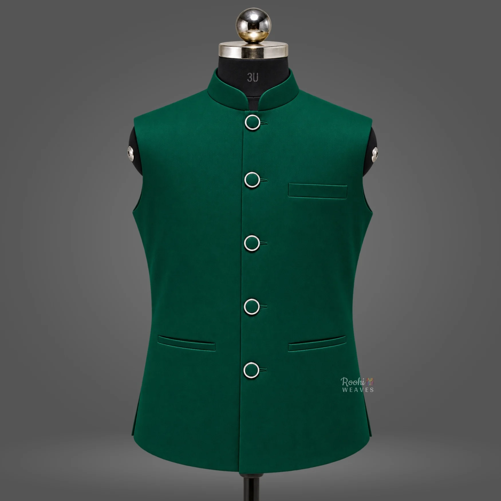 Peacock Green Premium Nehru Jacket