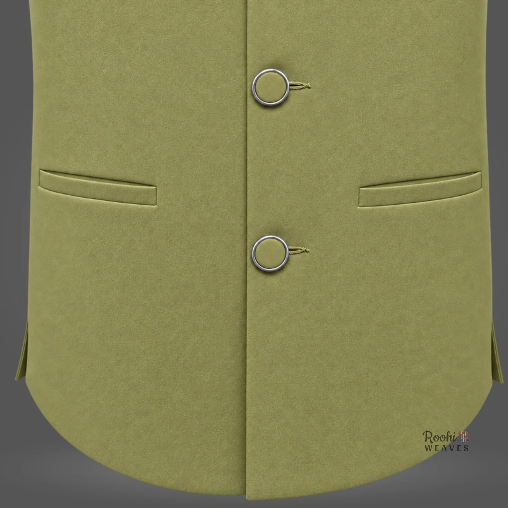 Pista Green Premium Nehru Jacket – Classic Modi Jacket - Image 4