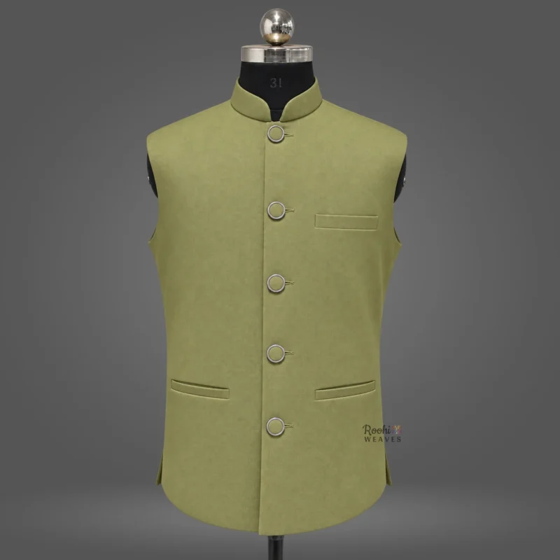 Pista Green Premium Nehru Jacket