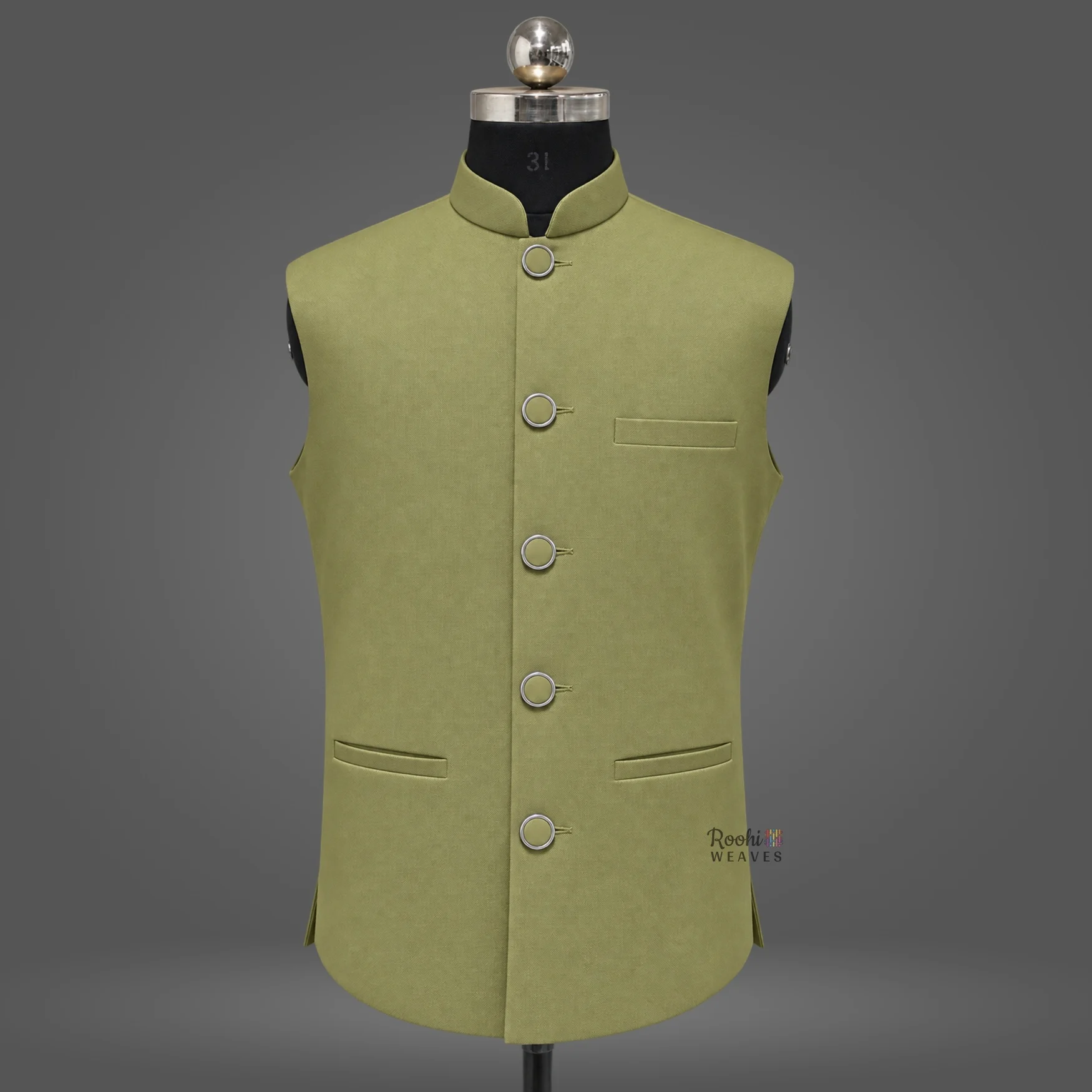 Pista Green Premium Nehru Jacket