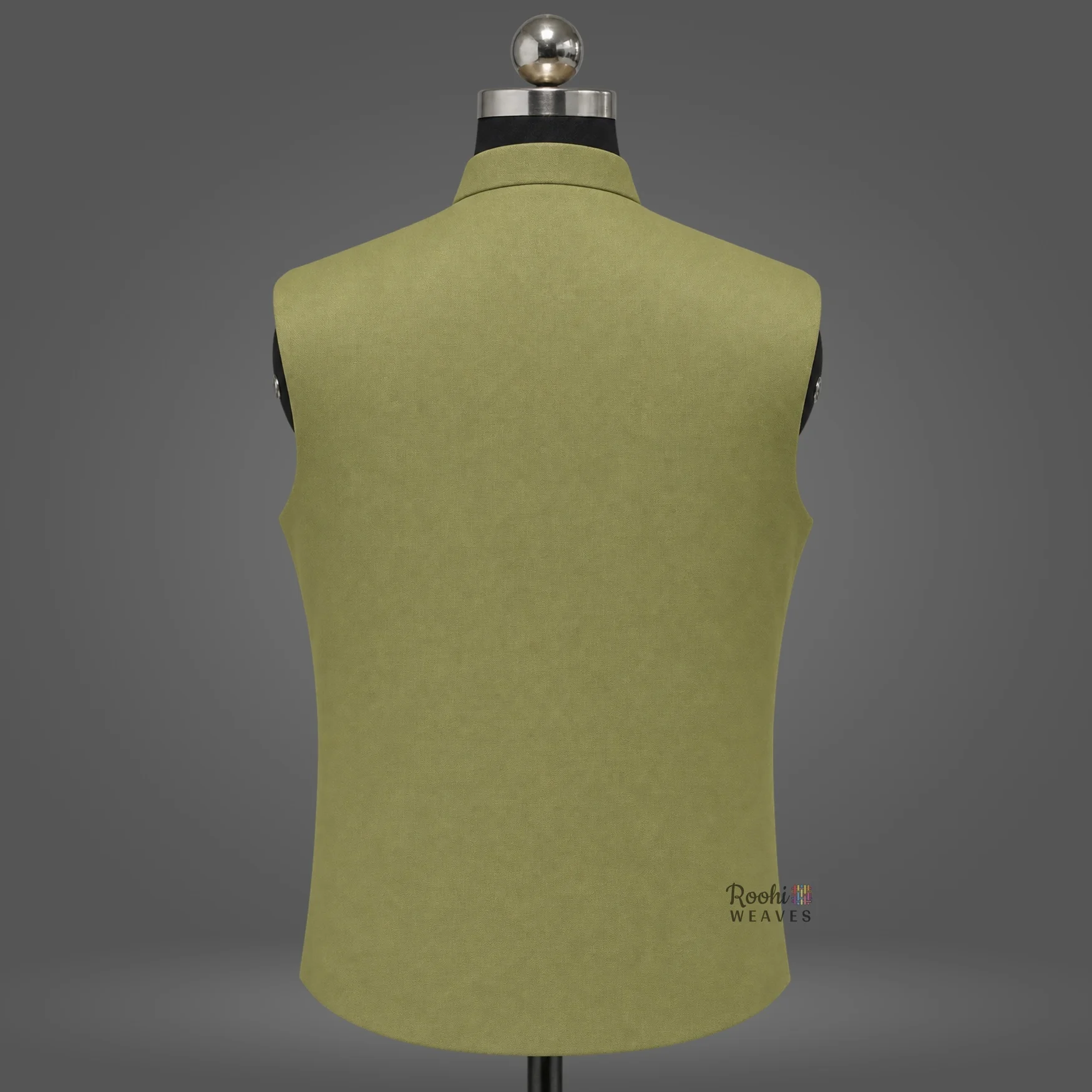 Pista Green Premium Nehru Jacket – Classic Modi Jacket - Image 2