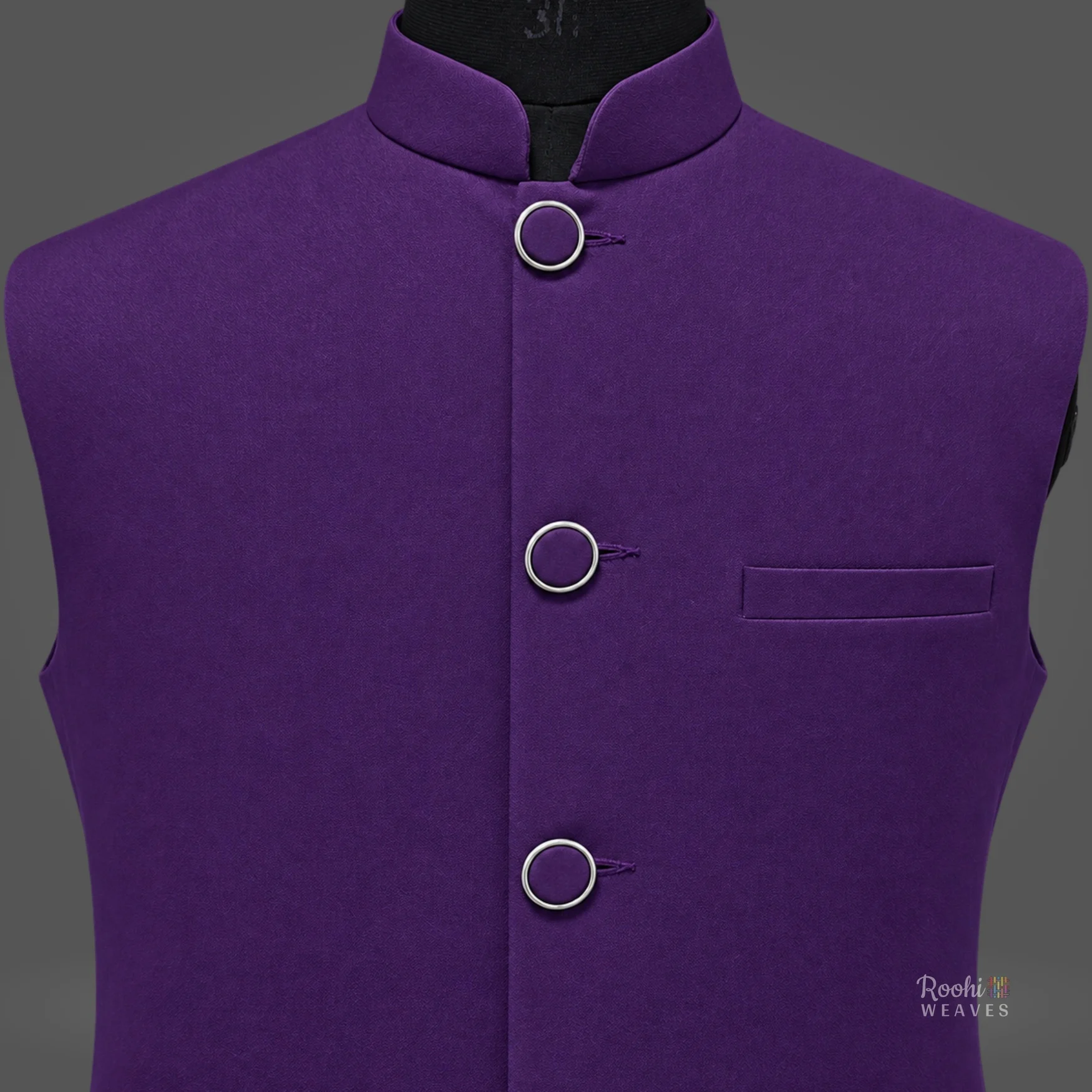 Purple Premium Nehru Jacket – Classic Modi Jacket - Image 3