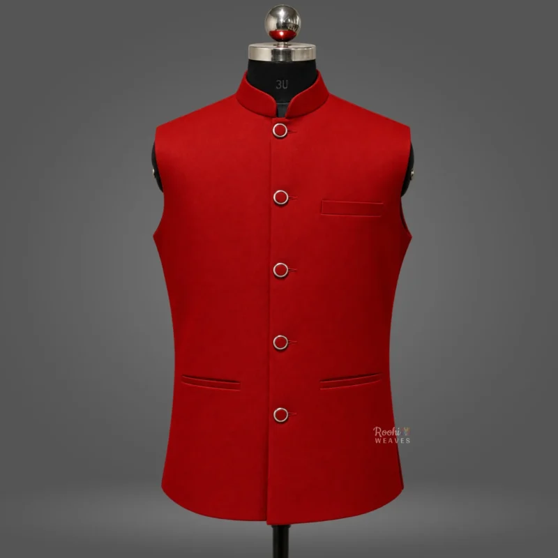 Red Premium Nehru Jacket