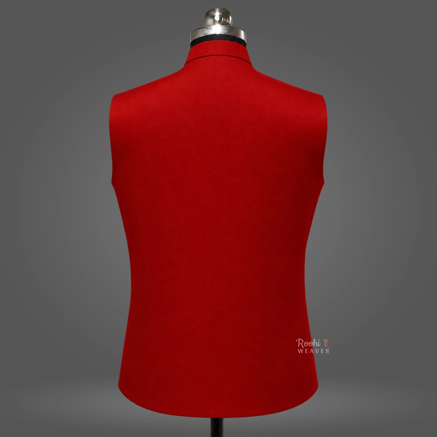 Red Solid Nehru Jacket