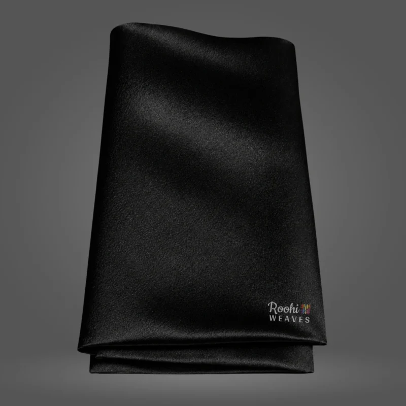 Black Moss Satin Fabric - Roohi Weaves
