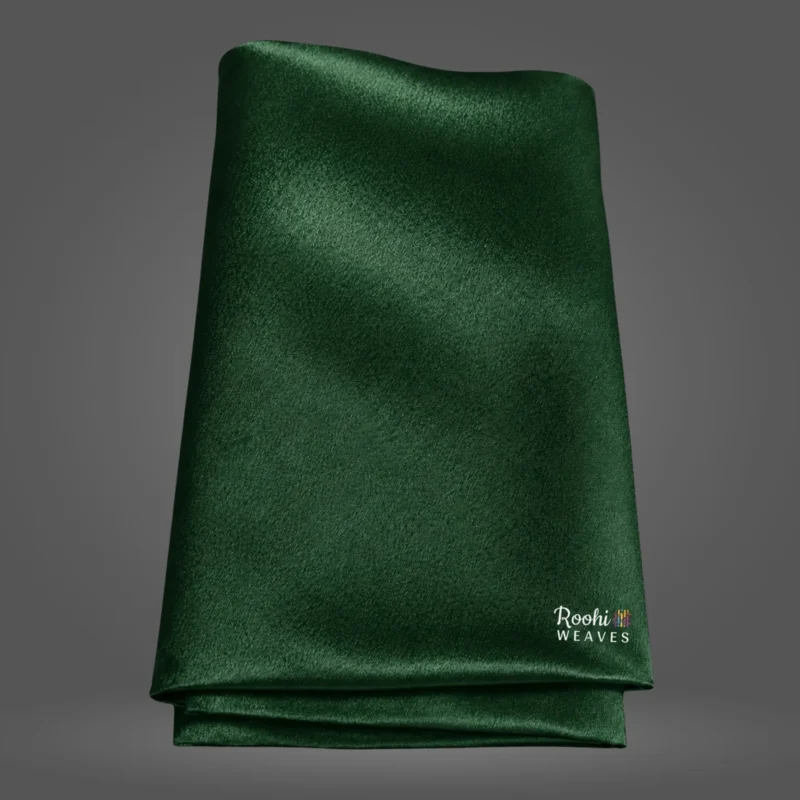 Bottle Green Moss Satin Fabric - Roohi Weaves