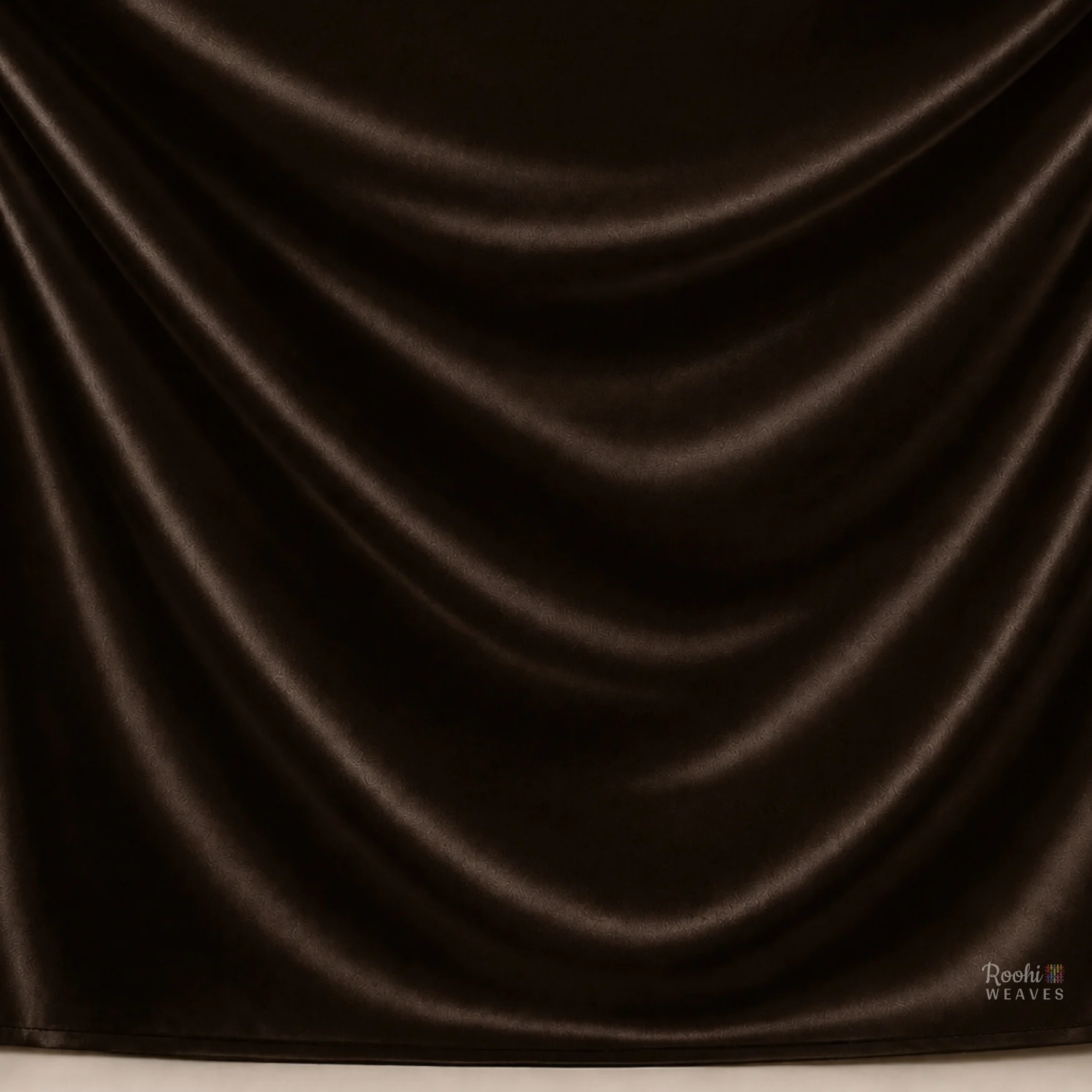 Dark Brown Japan Satin Fabric - Roohi Weaves