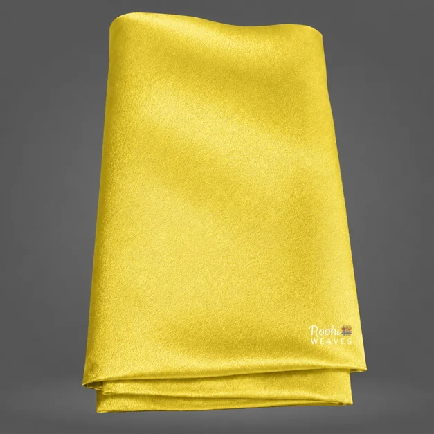 Lemon Yellow Moss Satin Fabric - Roohi Weaves