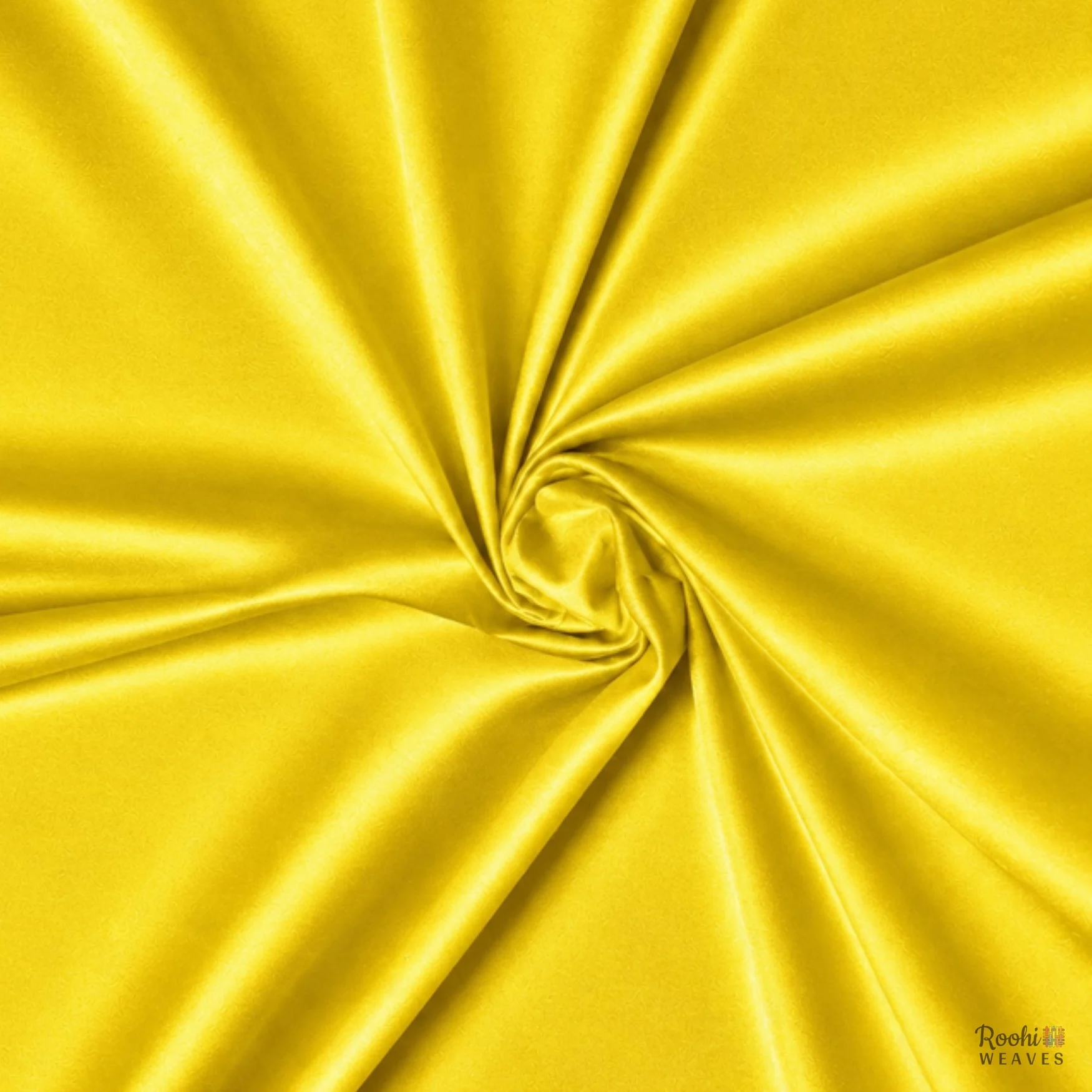 Lemon Yellow Moss Satin Fabric