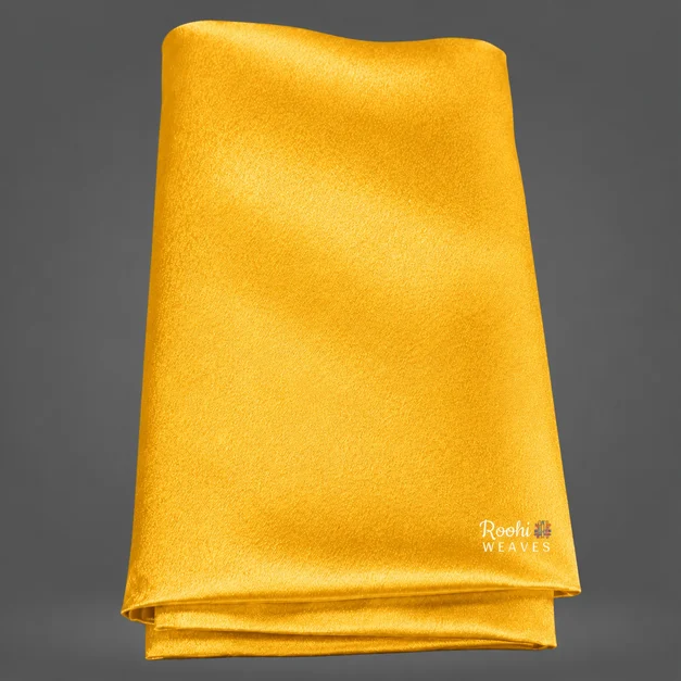 Mango Yellow Moss Satin Fabric - Roohi Weaves