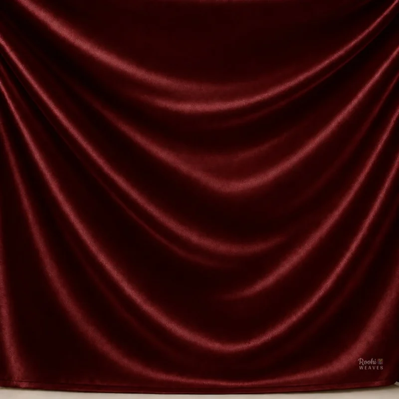 Maroon Japan Satin Fabric - Roohi Weaves
