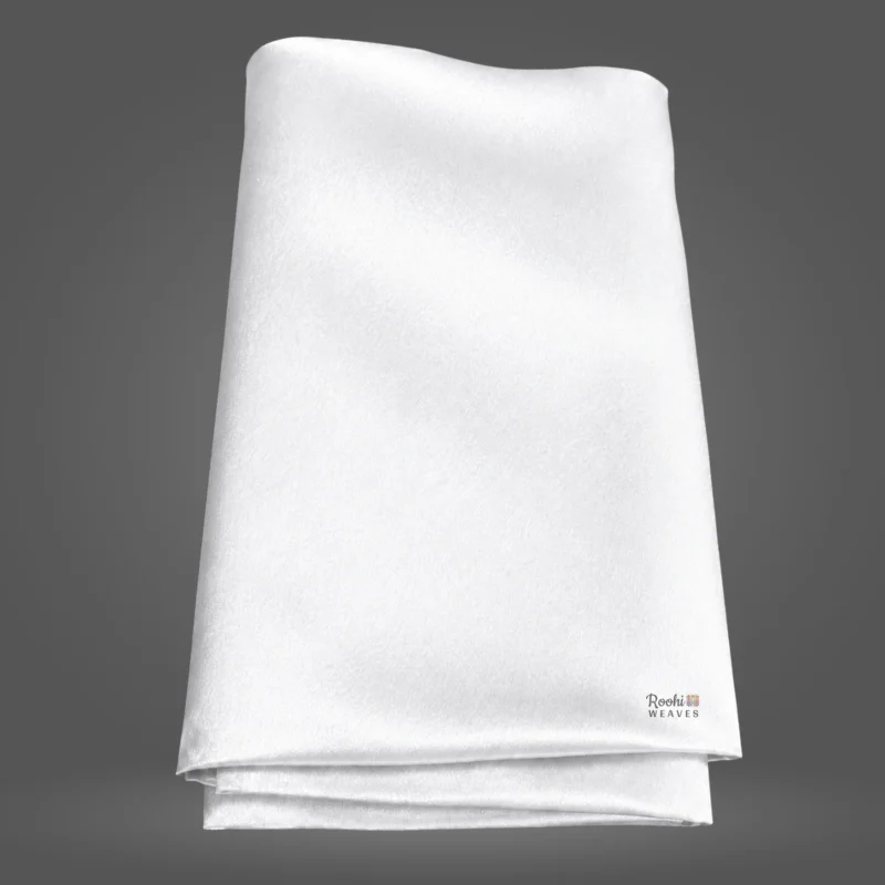 Milky White Moss Satin Fabric - Roohi Weaves