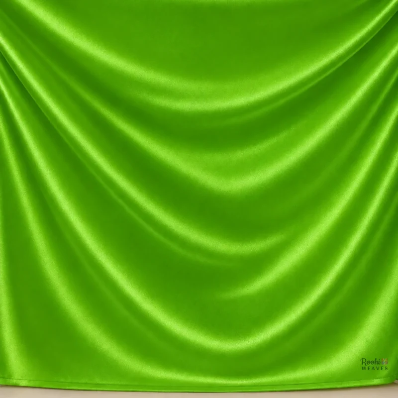 Parrot Green Japan Satin Fabric - Roohi Weaves