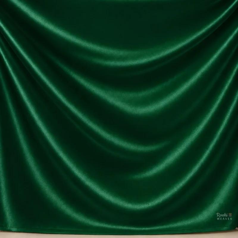 Peacock Green Japan Satin Fabric - Roohi Weaves