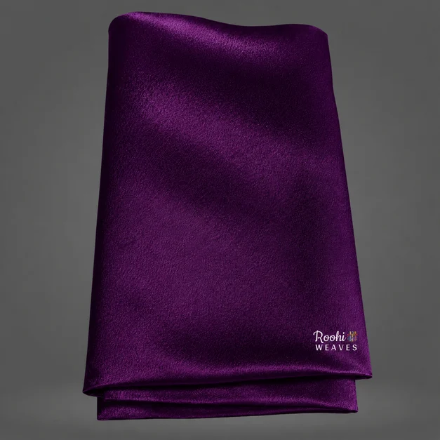 Purple Moss Satin Fabric - Roohi Weaves