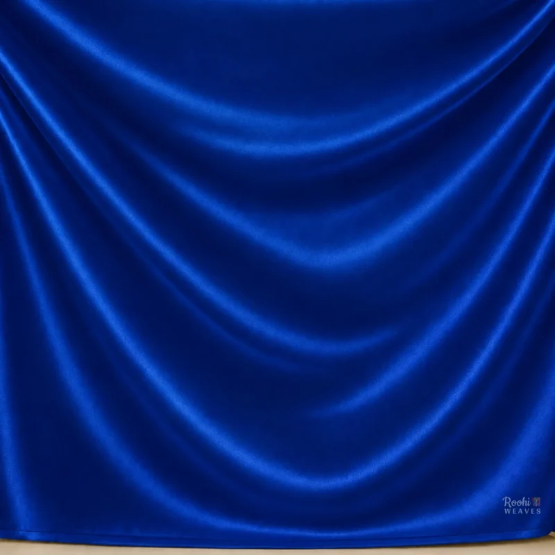 Royal Blue Japan Satin Fabric - Roohi Weaves