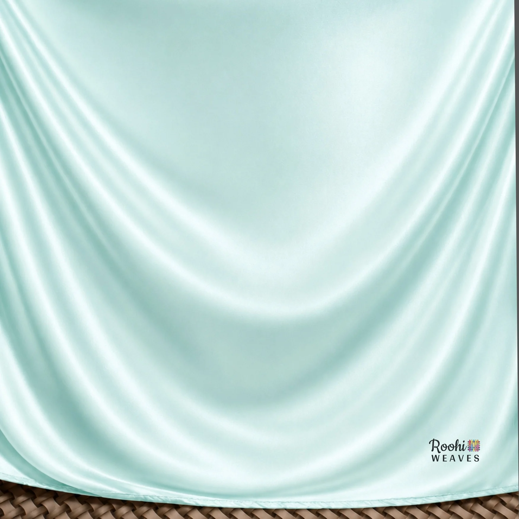 Sea Blue Diamond Satin Fabric