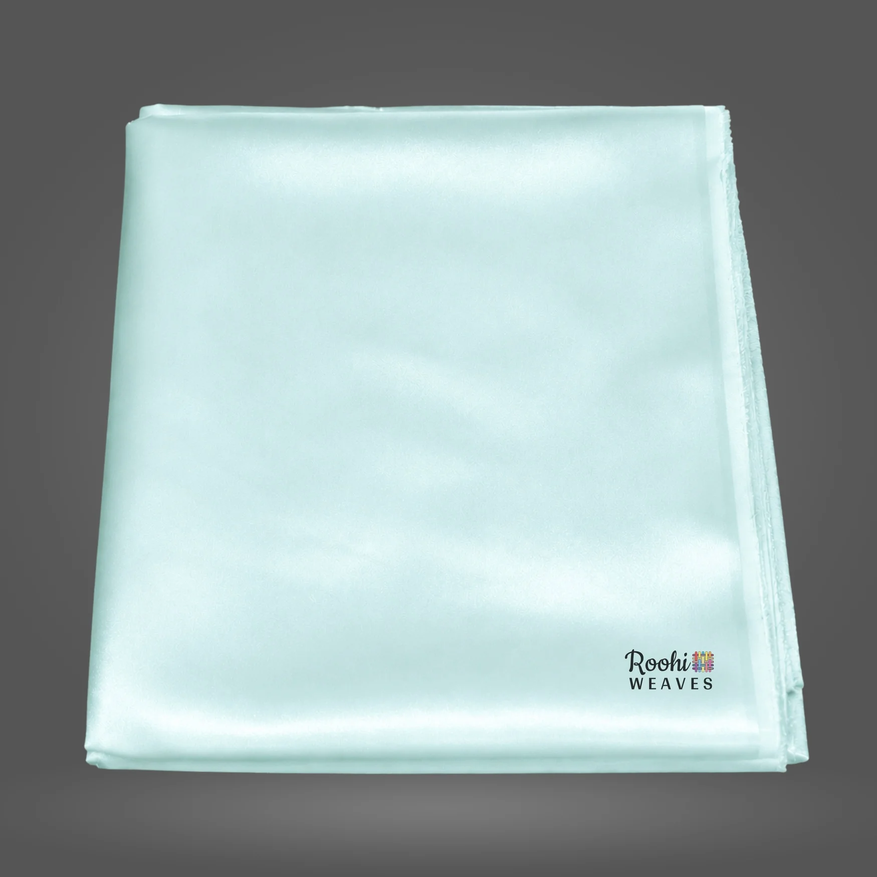 Sea Blue Gold Satin Fabric
